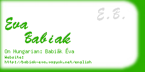 eva babiak business card